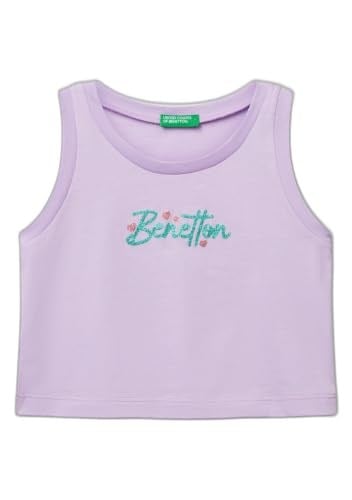 United Colors of Benetton Kız Çocuk Lila Simli Benetton Logo Baskılı Atlet