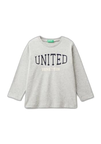 United Colors of Benetton Önü Logo Baskılı Bisiklet Yaka Uzun Kollu T-Shirt T-Shirt Erkek çocuk