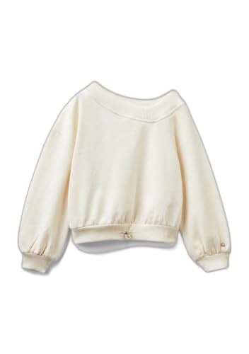 United Colors of Benetton Regular Fit Ribana Detaylı Asimetrik Yaka Sweatshirt Sweatshirt Kız çocuk