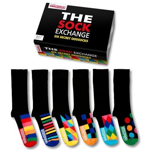 United Oddsocks The Sock Exchange - Kutu 6 Erkek Tek Çorap - Birleşik Krallık 6-11, EUR 39-46 6