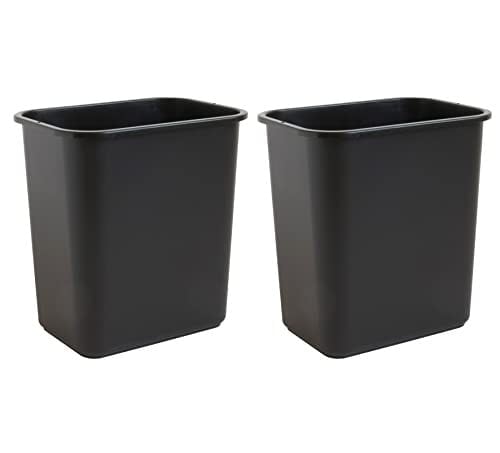 United Solutions 7 Galon / 28 Quart Yer Tasarruflu Çöp Sepeti, Masa Altına ve Küçük, Ticari Alanlara, Mutfak, Ev Ofis ve Yurt Alanlarına Uygun, Temizlemesi Kolay, 2'li Paket, Siyah, (WB0338)