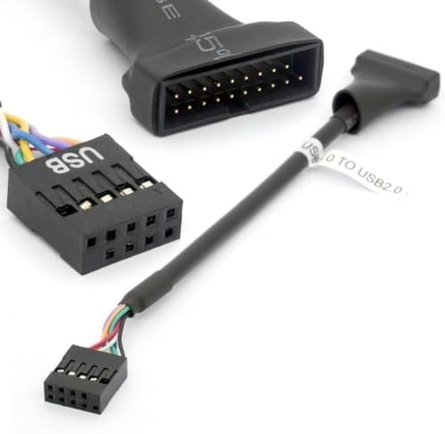 USB 3.0 19 Pin Erkek USB 2.0 9 Pin Dişi Anakart Kablo Adaptörü ale/Dişi Konut Dönüştürücü (9Pin Dişi 12cm)