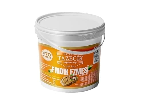 Ustagıda Tazecik%70 Giresun Fındıklı Fındık Ezmesi 1 kg | Vegan, Glutensiz, Mini Fındık Parçacıklı