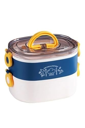 Vagonlife 1200 ML İki Kat Üç Bölme Paslanmaz Çelik Bento Lunch Box Yeni Nesil Sefer Tası-ÇatallıKaşık-FFLBOX50251