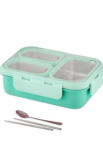 Vagonlife Lunch Box 620 ML Tek Kat Üç Bölmeli Metal Kaşıklı Yeni Nesil Sefer Tası-FFLBOX7097