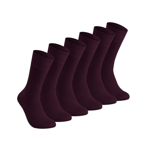 Vegan Ve Organik Bambu Unisex Soket Bordo Çorap 6'lı