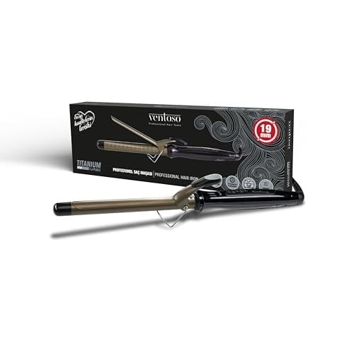Ventoso Titanyum Kaplı Saç Maşası 19mm - Bedenler: 19mm, 25mm, 32mm
