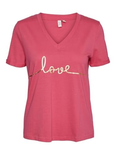 VERO MODA VMKLOVE S/S V-NECK T-SHIRT JRS BTQ GA Tişört Kadın