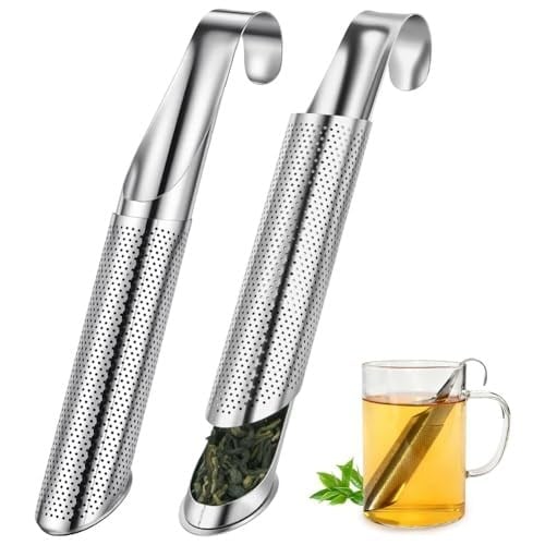 Vicloon çay demlik paslanmaz çelik, 2 parça ince örgü çay sopa gevşek çay (detoks çayı, Darjleeg çay, mate çay)
