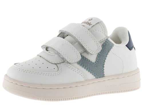 victoria Unisex Tiempo Deri Efektli Düşük Top Spor Ayakkabılar ve Kontrast Parçalar ve Kayışlar 1124104 Çocuklar için