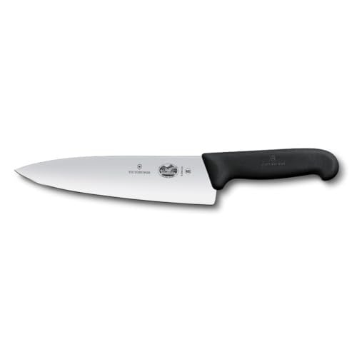 Victorinox Fibrox 20cm Düz Şef Bıçağı, Siyah, Blisterli