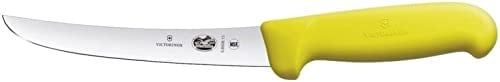 Victorinox Fibrox Kemik Sıyırma Bıçağı, Swiss Made, 15 cm Kavisli Bıçak, Kaymaz, Paslanmaz, Paslanmaz Çelik, Sarı