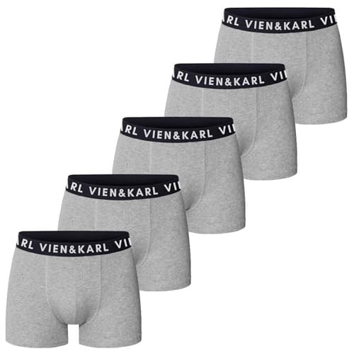 VIEN&KARL 5'li Paket Erkek Premium Boxer Gri M