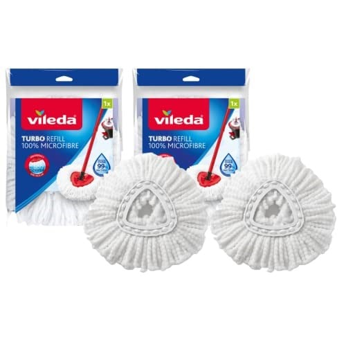 Vileda Turbo Classic mop yedek başlık, mikrofiber, beyaz, 2 adet