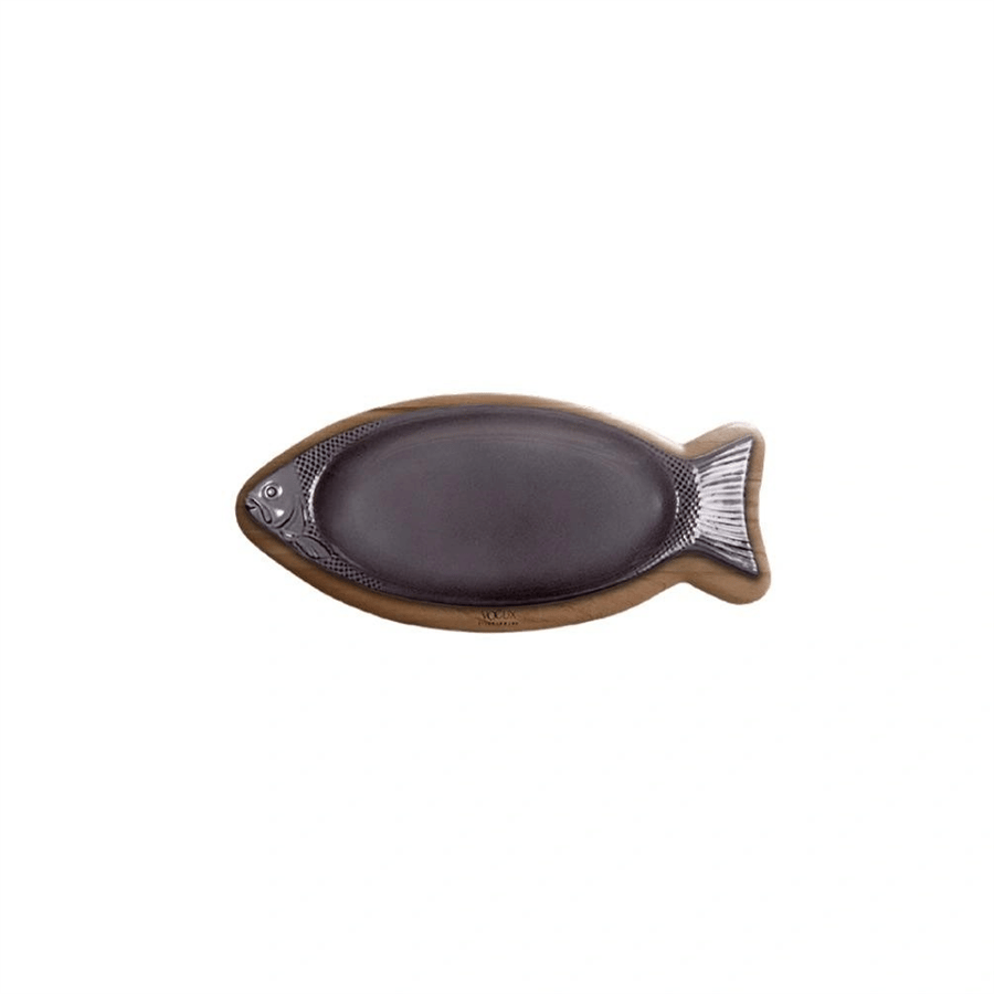 Voeux Kitchenware Döküm Balık Tavası Ve Ahşap Nihale