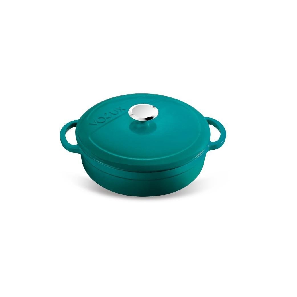 Voeux Kitchenware Profond Turkuaz Sığ Döküm Tencere 28 Cm