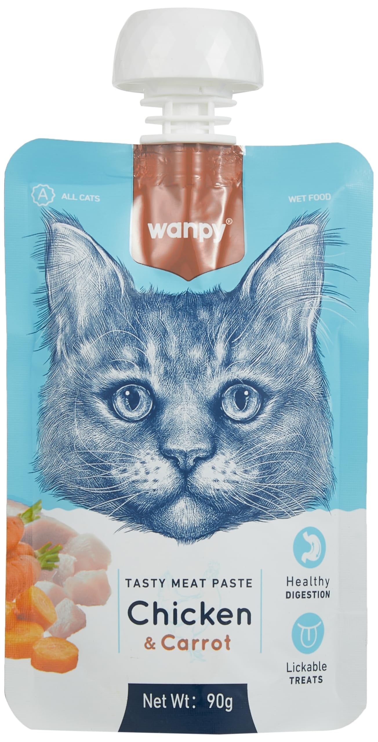 Wanpy Taze Tavuklu&Havuçlu Kedi Et Ezmesi 90 gr