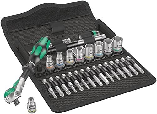 Wera Zyklop Speed Cırcır Anahtar Seti 8100 SA 6 1/4 inç Tahrik, Metrik, 28 Parça, 05004016001