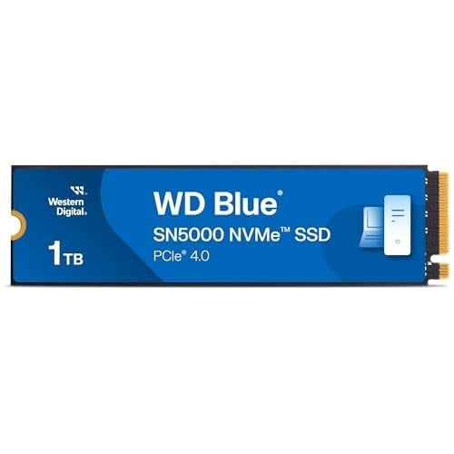 Western Digital Blue SN5000 NVMe SSD M.2 2280 1 TB (5.000 MB/sn'ye kadar okuma 4.000 MB/sn'ye kadar yazma) - WDS100T4B0E