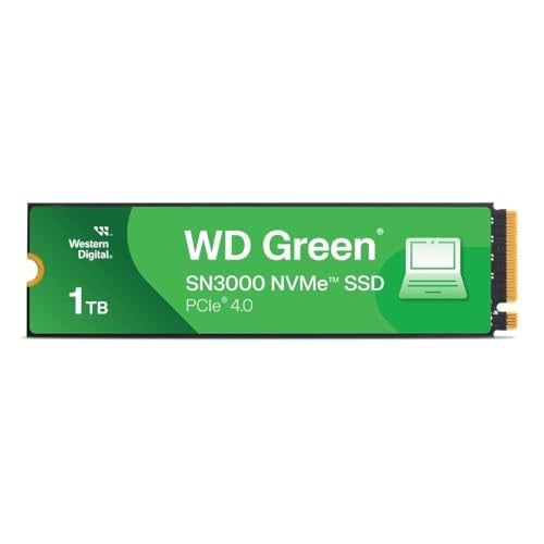 Western Digital Green SN3000 NVMe 1 TB (5.000 MB/sn'ye kadar okuma 4.000 MB/sn'ye kadar yazma) - WDS100T4G0E