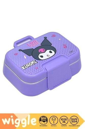 Wiggle Bento Lunchbox Kuromi Tek Katlı 2 Bölmeli Paslanmaz Çelik Sefer Tası