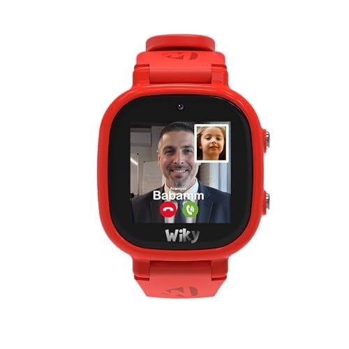 Wiky Watch 5E eSimli Akıllı Çocuk Saati Görüntülü ve Sesli Arama, GPS, SOS, Konum Takibi, Güvenli Liste, 112 Acil, Gorilla Glass Dokunmati Renkli Ekran (Tüm Operatörler eSIM) (Kırmızı)
