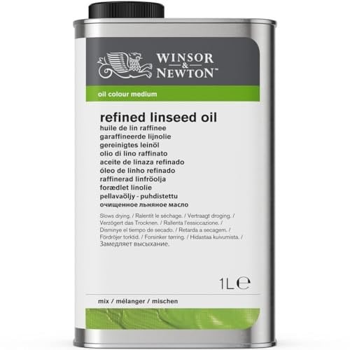 Winsor & Newton 3053748 saflaştırılmış keten yağı, yağlı boyaların parlaklığını ve şeffaflığını artırır, 1 litre bidon - Seçenekler: Balsam Terbentin yağı – Çözücü madde....