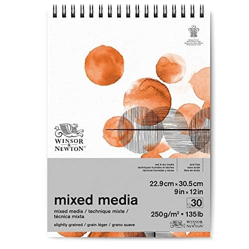 Winsor & Newton 6694006 Karışık Medya Kağıdı, Blokta, 30 Sayfa, 22,9 x 30,5 cm, 250 g/m², FSC, Asit İçermez, Optik Açıcı Olmaz - Seçenekler: A4 - 10 Blatt im Ölmalblock, 8.3