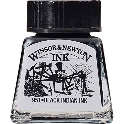 Winsor & Newton Drawing Ink Çizim Mürekkebi, 14ml, Indian Black 030