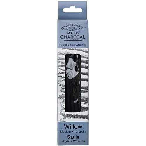 Winsor & Newton Willow Charcoal Sticks, Medium, 12/Pkg. - Seçenekler: 3 adet çizim kömürü, 3'lü kutu, Kömür, Sabitleyici., Silgi...