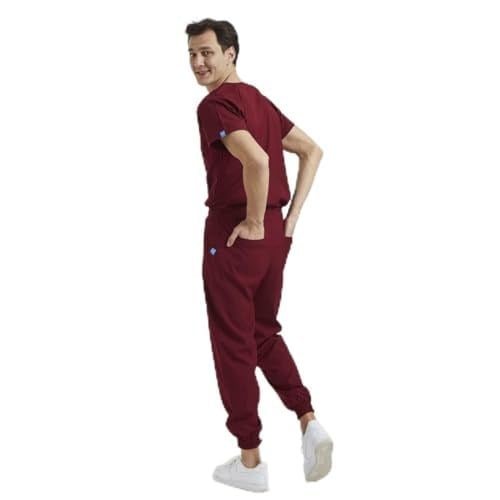 Wio Uniform LİKRALI DİNAMİK JOGGER DOKTOR, HEMŞİRE FORMA TAKIM - ERKEK, BORDO 2XL-