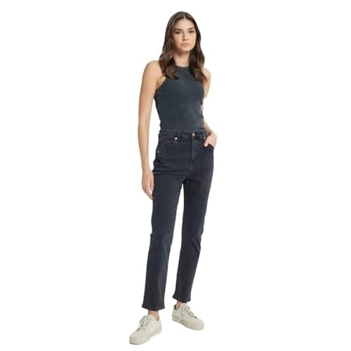 Wrangler Kadın Normal Bel, Renksiz, 26-29, Straight Denim pantolon W231633404