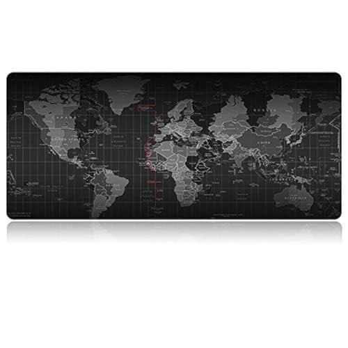 XL Dünya Haritası Oyun Fare Altlığı, 70 x 30 cm, Dünya Haritası Kaymaz Tabanlı Doğal Kauçuk, Sıkı ve Pürüzsüz, Her Fare, Klavye ve Dizüstü Bilgisayar İçin Uygundur