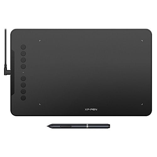 XP-PEN Deco 01 grafik tableti, 10 x 6,25 inç kalem tableti, 8 ekspres tuşlu, 266 RPS 8192 basınç hassasiyeti, eldivenli, ev, ofis ve e-öğrenme için ideal