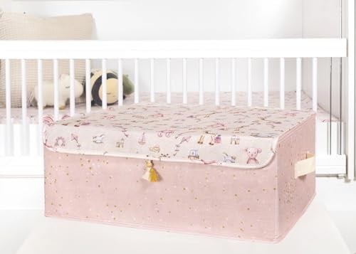 YamanHobi Baby Püsküllü Kapaklı Kutu Düzenleyici Çok Amaçlı Organizer Kutu Baza Boy (pembe) -04249