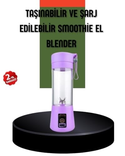 YamanHobi Taşınabilir USB Şarjlı Mini Smoothie Blender 380ml Çelik Bıçaklı Portatif