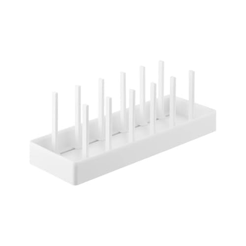 Yamazaki 1361 Tower genişliği ayarlanabilir tencere ve tava düzenleyici, beyaz, ABS reçine/silikon, minimalist, 40 x 14,1 x 14 cm (U x G x Y)