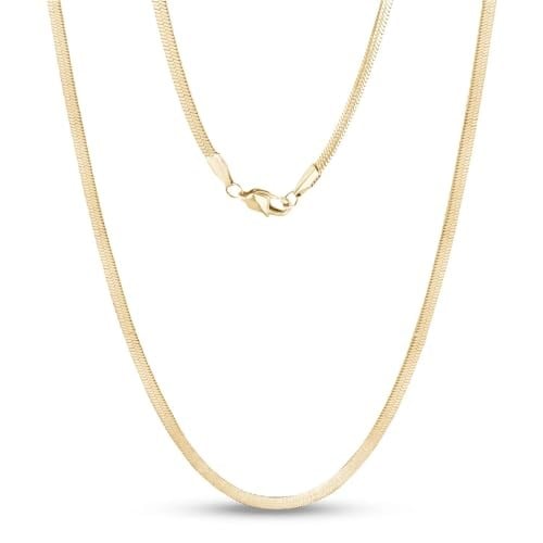 Yassı italyan Model Gold Kararmaz Çelik Kadın Kolye