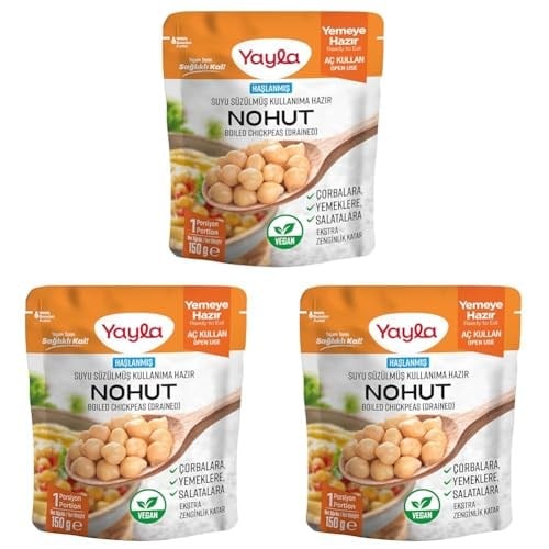 yayla 150 G Haşlanmiş Suyu Süzülmüş Nohut Tekli Paket 3lü paket