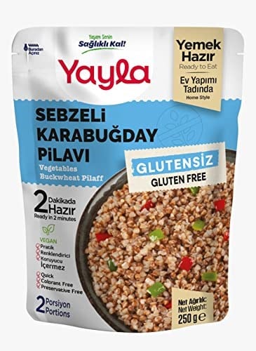 Yayla Glutensiz Sebzeli Karabuğday Pilavı (250 Gr) 6lı paket - Seçenekler: Pack of 6, 250 Gr, 250 Gr 2li paket, (250 Gr x 12)