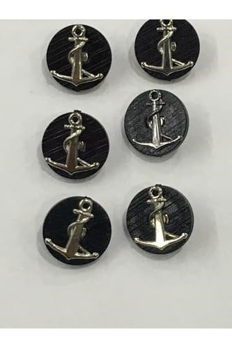 Yelek Hırka Düğmesi 6 Lı Set Çapa Armalı 1,8 Cm, mk300
