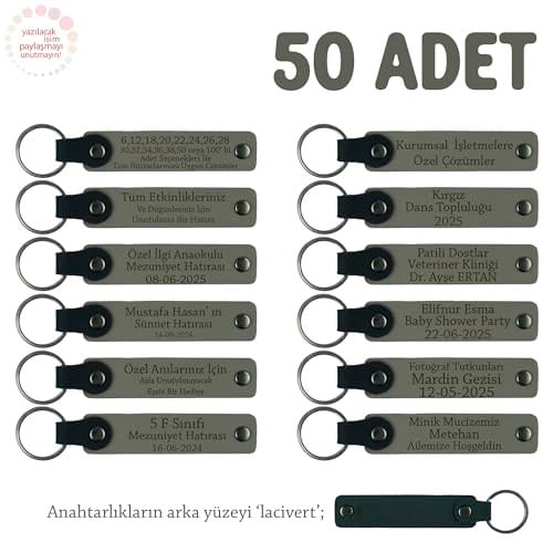 Yeni Doğan Hatırası Anı Anahtarlığı Set 50'li, 50'li Set, MH-KAN8536X50, Kül Gri & Lacivert, üniseks-bebek