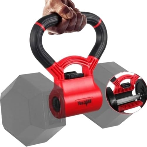 Yes4All D8FC Kettle Grip sap, dambılları antrenmanlar için girya dönüştürmek için, A. kırmızı/siyah, halter dönüştürücü