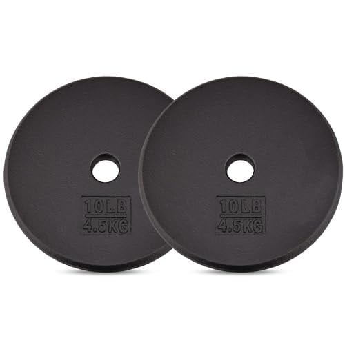 Yes4All Standart 2,54 cm dökme demir ağırlık plakası - Kuvvet antrenmanı için ideal - Çoklu ağırlık: 2-11 kg (Tekli ve 4'lü Set)