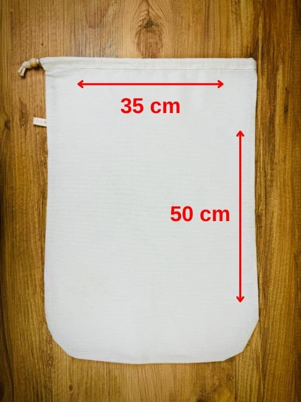 yofu yoga and food %100 Ağartılmamış Ham Pamuk Bitkisel Süt Süzme Kesesi Badem Sütü, Fındık Sütü, Yeşil Sebze Suyu Süzme - Organik Pamuk Kese (35x50 cm) - Seçenekler: 25 x25 cm, 30 x 35 cm, 35x50 cm