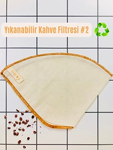 yofu yoga and food (2 adet) Yıkanabilir, Kumaş, Organik Kahve Filtresi (no:2) Ağartılmamış%100 Ham Pamuk - Ekolojik Filtre no:2