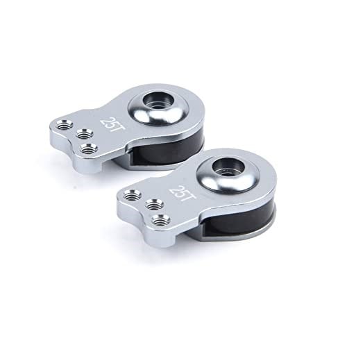 YoungRC RC 25T Servo Saver Alüminyum 3 Delikli Ayarlanabilir Yüksek Torklu Servo Saver Seti 1/10 RC Araba Paletleyici SCX10 Capra TRX4 TRX6 RC Tekne Parçaları için (Titanyum)