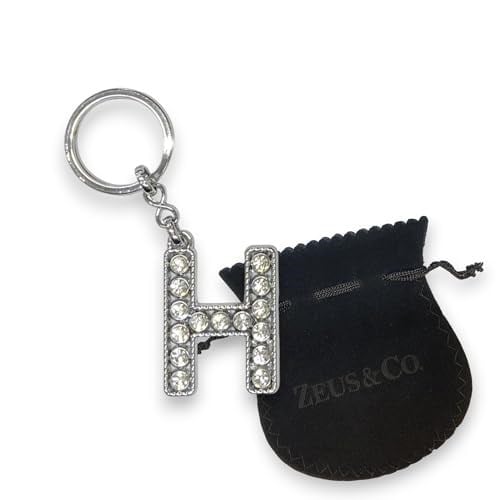 Zeus&Co. H Harfi Taşlı Anahtarlık Hediye Kesesi ile Birlikte