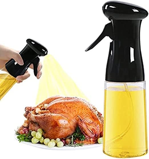 Zeytinyağı Püskürtücü, Sprey Yağdanlık, Barbekü, Pişirme Püskürtme Şişesi, 210 ml (Siyah)