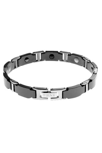 Zivva Silver Tiens Ti Energy Siyah Kristal Erkek Bileklik, Unisex